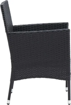 La Dolce Vita - Salon De Jardin 5 Pièces - Salon De Terrasse - Salon De Jardin Avec Chaises Et Table - Salon De Plein Air Poly Rotin Et Verre Noir -Jardin Meubles Magasin 808x1200 2