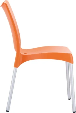 Clp Chaise Empilable JULIETTE, Chaise De Jardin XXL , Chaise Bistrot, Chaise En Plastique, Chaise De Balcon, Chaise D' Outdoor Chaise D' Extérieur , Structure En Aluminium, Max 160 Kg, Siège En Plastique, - Noir, -Jardin Meubles Magasin 808x1200