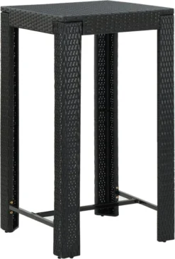 Prolenta Premium - Table De Bar De Jardin 60,5x60,5x110,5 Cm Poly Rotin Noir - Table - Table De Jardin - Tables De Tables De Jardin