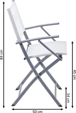 NATERIAL - Set De 4 Chaises De Jardin EMYS - Chaises Pliantes - Chaises De Jardin Pliables - Chaises De Patio - Chaises De Salle à Manger - Acier - Textilène - Wit -Jardin Meubles Magasin 810x1200 17