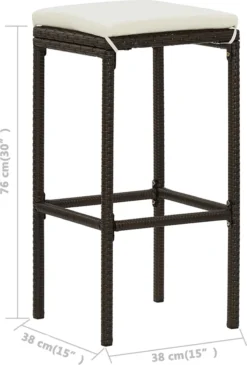 Ensemble De Bar De Jardin Premium - Ensemble De Bar De Jardin 5 Pièces Avec Coussins Marron -Jardin Meubles Magasin 812x1200 1