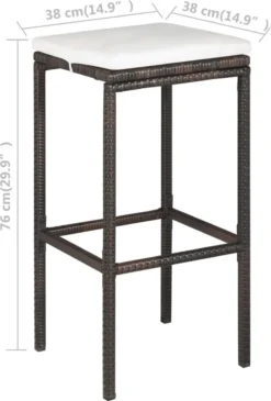 Ensemble De Bar De Jardin Premium - Ensemble De Bar De Jardin 5 Pièces Avec Coussins Poly Rotin Marron -Jardin Meubles Magasin 812x1200 3