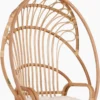 Mica Decorations Fauteuil Suspendu En Rotin Blanca Marron Clair Avec Coussin De Chaise L57 X L 91 X H 114 Cm