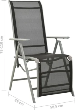 VidaLife Chaises De Jardin De Jardin 2 Pcs Réglables Textilène Aluminium Couleur Argent -Jardin Meubles Magasin 820x1200 1