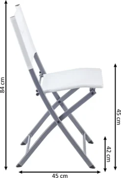 NATERIAL - Set De 4 Chaises De Jardin EMYS Avec Accoudoirs - Fauteuil Pliant - Fauteuil De Jardin - Pliable - Chaises De Terrasse - Chaises De Salle à Manger - Acier - Textilène - Wit 8 NATERIAL - Set De 4 Chaises De Jardin EMYS Avec Accoudoirs - Fauteuil Pliant - Fauteuil De Jardin - Pliable - Chaises De Terrasse - Chaises De Salle à Manger - Acier - Textilène - Wit -Jardin Meubles Magasin 820x1200 9