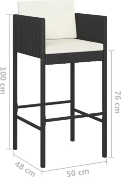 Ensemble De Bar De Jardin Premium - Ensemble De Bar De Jardin 3 Pièces Avec Coussins Poly Rotin Noir 15 Ensemble De Bar De Jardin Premium - Ensemble De Bar De Jardin 3 Pièces Avec Coussins Poly Rotin Noir -Jardin Meubles Magasin 821x1200 1