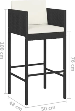 Ensemble De Bar De Jardin Premium - Ensemble De Bar De Jardin 5 Pièces Avec Coussins Poly Rotin Noir -Jardin Meubles Magasin 821x1200 2