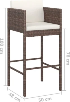 Ensemble De Bar De Jardin Premium - Ensemble De Bar De Jardin 3 Pièces Avec Coussins Poly Rotin Marron -Jardin Meubles Magasin 826x1200 11