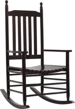 Prolenta Premium - Chaise à Bascule - Chaise à Bascule Avec Assise Incurvée Bois De Peuplier Marron - Marron - Balançoire