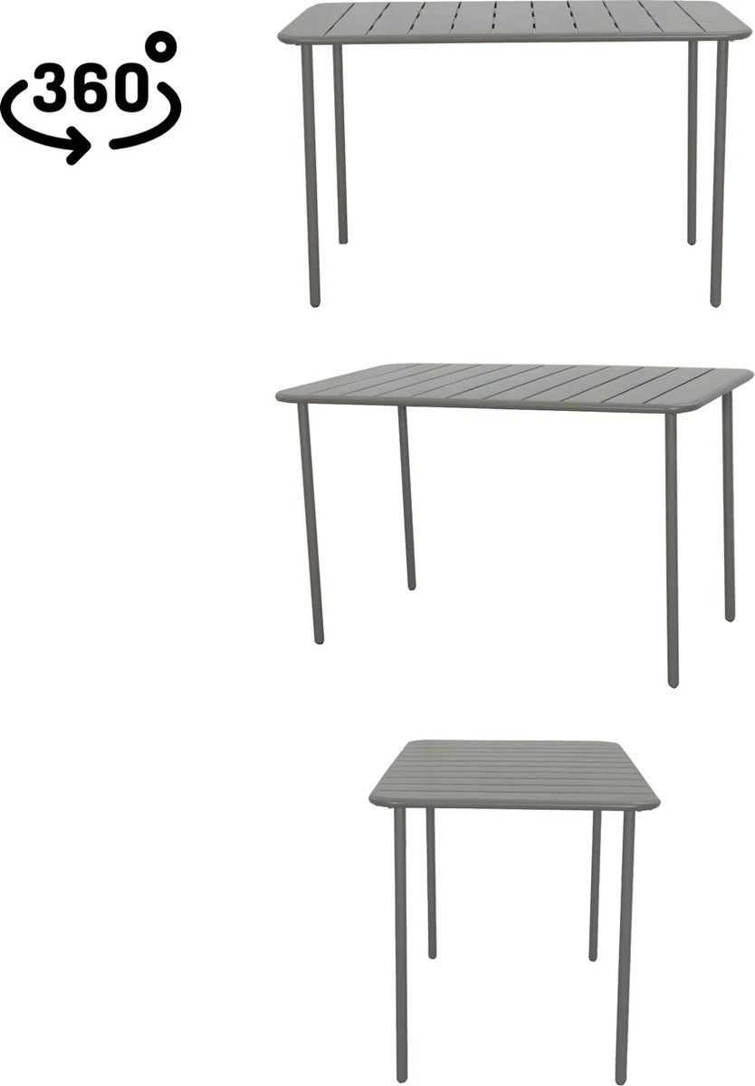 GENERIC - Table De Jardin Rectangulaire CAFE - 4 à 6 Personnes - L. 120 X L. 70 X H. 73,5 Cm - Plateau Aluminium - Piétement Acier - Vert Kaki - Table De Terrasse - Table à Manger 3 GENERIC - Table De Jardin Rectangulaire CAFE - 4 à 6 Personnes - L. 120 X L. 70 X H. 73,5 Cm - Plateau Aluminium - Piétement Acier - Vert Kaki - Table De Terrasse - Table à Manger – Image 3