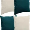 Hesperide Canapé/déco/coussins De Jardin - Intérieur/extérieur - Set 4x Pièces - Beige/vert émeraude - 40x40 Cm