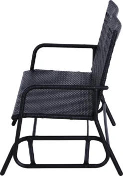 Banc De Balançoire Nancy's Carson - Balançoire De Jardin - Banc De Jardin - Poly Rotin - 2 Places - Zwart - 120 X 76 X 90 Cm -Jardin Meubles Magasin 839x1200