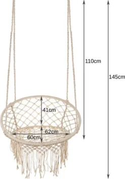 Fauteuil Suspendu, Banc Suspendu, Balançoire Panier, à Suspendre, Capacité De Charge Maximale 120 Kg, Wit -Jardin Meubles Magasin 840x1200 1