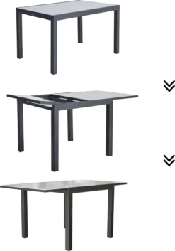 NATERIAL- Salon De Jardin 4 Personnes - Table De Jardin LYRA 130/220x90cm - Table Extensible - 4 Chaises De Jardin - Réglable - Fauteuil Pliant - Chaise à Dossier Haut - Groupe De Sièges -Jardin Meubles Magasin 840x1200 6