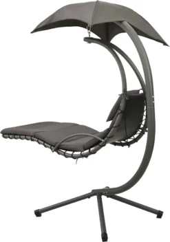 Prolenta Premium - Chaise à Bascule - Chaise à Bascule De Jardin 190x90x200 Cm Tissu Gris - Grijs - Balançoire -Jardin Meubles Magasin 842x1200 2