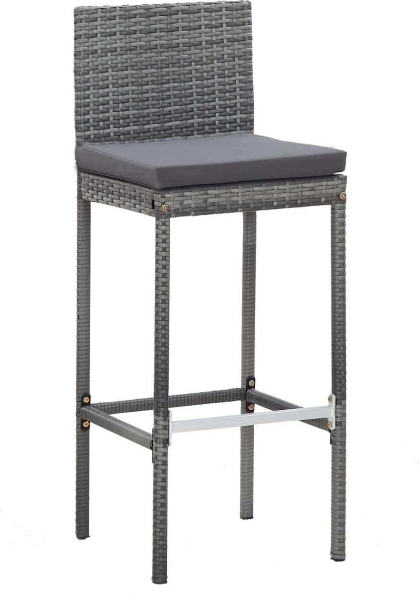 Ensemble De Bar De Jardin Premium - Ensemble De Bar De Jardin 5 Pièces Poly Rotin Et Bois D'acacia Gris 4 Ensemble De Bar De Jardin Premium - Ensemble De Bar De Jardin 5 Pièces Poly Rotin Et Bois D'acacia Gris – Image 4