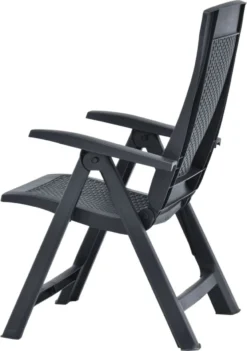 Prolenta Premium - Chaises De Jardin 2 Pcs Réglables En Plastique De Couleur Anthracite -Jardin Meubles Magasin 844x1200