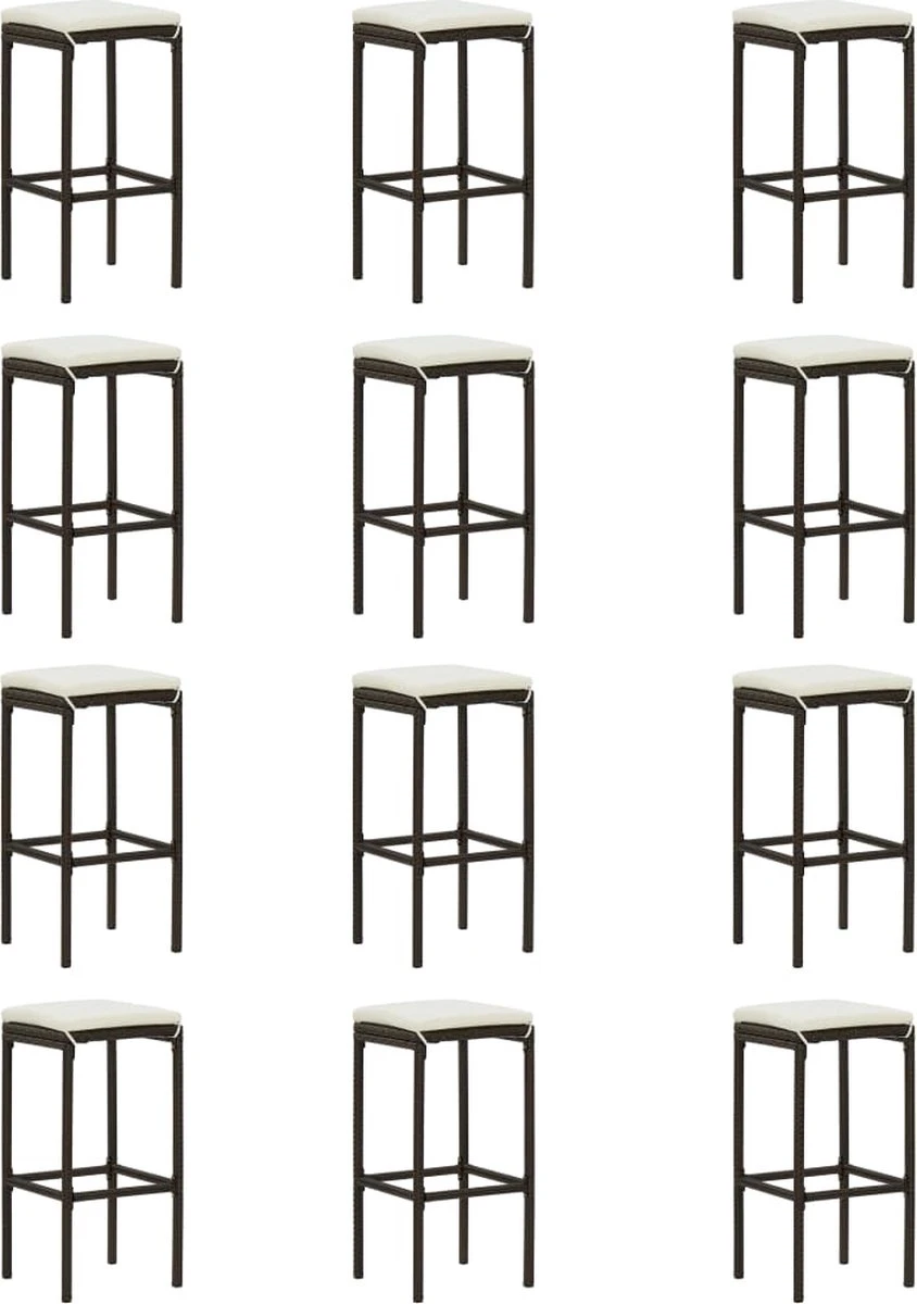 Ensemble De Bar De Jardin Premium - Ensemble De Bar De Jardin 16 Pièces Avec Coussins Poly Rotin Marron 12 Ensemble De Bar De Jardin Premium - Ensemble De Bar De Jardin 16 Pièces Avec Coussins Poly Rotin Marron – Image 12
