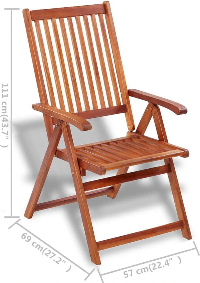 Prolenta Premium - Chaises De Jardin De Jardin Pliables 2 Pcs Bois D'acacia Massif Marron 2 Prolenta Premium - Chaises De Jardin De Jardin Pliables 2 Pcs Bois D'acacia Massif Marron – Image 2