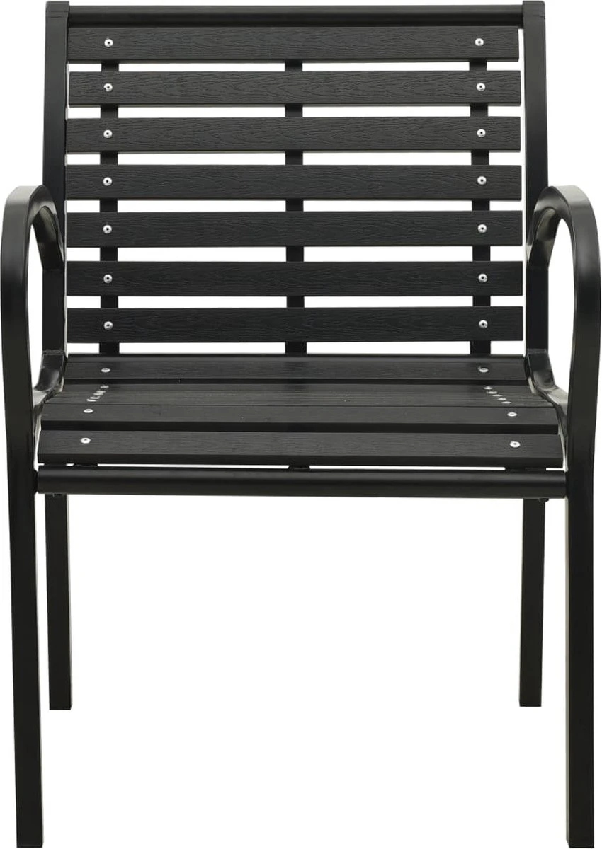 La Dolce Vita - Chaises De Jardin - Chaises D'extérieur - Chaises De Terrasse - Chaises De Jardin - Chaises Longues D'extérieur - Chaises De Table De Jardin - Chaises De Jardin 2 Pcs Acier Et HKC Noir 7 La Dolce Vita - Chaises De Jardin - Chaises D'extérieur - Chaises De Terrasse - Chaises De Jardin - Chaises Longues D'extérieur - Chaises De Table De Jardin - Chaises De Jardin 2 Pcs Acier Et HKC Noir – Image 7