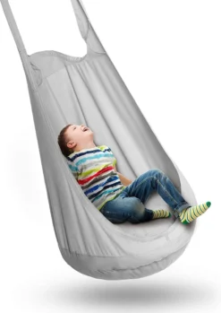 Poltrona Sospesa Dans Un Kit Pratique De Fissaggio | Avec Cuscino D'aria Esterno - Pour Bambini Et Adolescents - L'amaca Perfetta Per La Cameretta Dei Bambini Ou Il Giardino