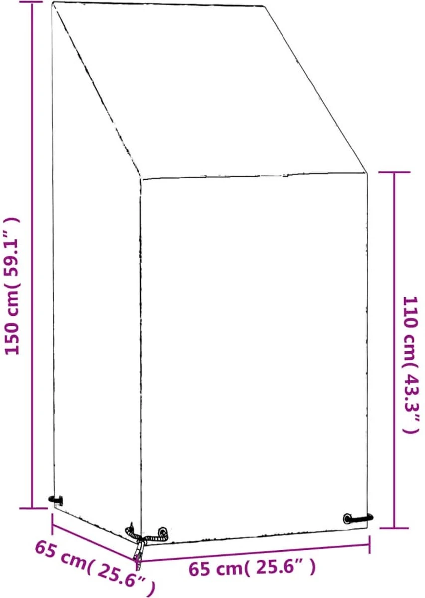 VidaXL Housse De Chaise De Jardin Avec 8 œillets Polyéthylène 65x65x110/150 Cm 1 VidaXL Housse De Chaise De Jardin Avec 8 œillets Polyéthylène 65x65x110/150 Cm