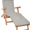 Beautissu LoftLux DC Coussin De Jardin Pour Transat 175 X 45 X 5 Cm - Coussin De Transat Gris - Coussins De Jardin Dossier Haut - Kussen Transat