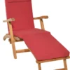Beautissu LoftLux DC Coussin De Jardin Pour Transat 175 X 45 X 5 Cm - Coussin Transat Rouge - Kussen Transat