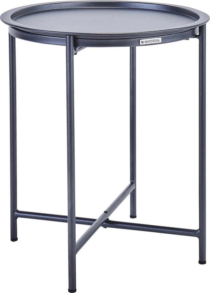 NATERIAL - Table D'appoint Plein Air MOBIS - Table De Jardin - Plateau Amovible - Ø45 Cm - Table Basse - Acier - Anthracite 1 NATERIAL - Table D'appoint Plein Air MOBIS - Table De Jardin - Plateau Amovible - Ø45 Cm - Table Basse - Acier - Anthracite