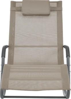 Lot De 2 Bains De Soleil à Bascule Fauteuils De Jardin à Repose-Tête Amovible Transats Stylés à Sèchage Rapide Capacité De Charge 120 Kg Acier Textile 147 X 63 X 89 Cm Beige [en.casa] -Jardin Meubles Magasin 858x1200