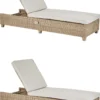 NATERIAL - Lot De 2 Transats MEDENA - 2 Fauteuils De Jardin - Chargeable Jusqu'à 160 Kg - 200X69X30/94 Cm - Bains De Soleil - Dossier Réglable - Aluminium - Polyrotin - Beige - Crème