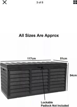 Boîte De Rangement Coussin De Jardin | Boîte De Rangement En Plastique Noir Pour Extérieur De 320 Litres -Jardin Meubles Magasin 868x1200 3