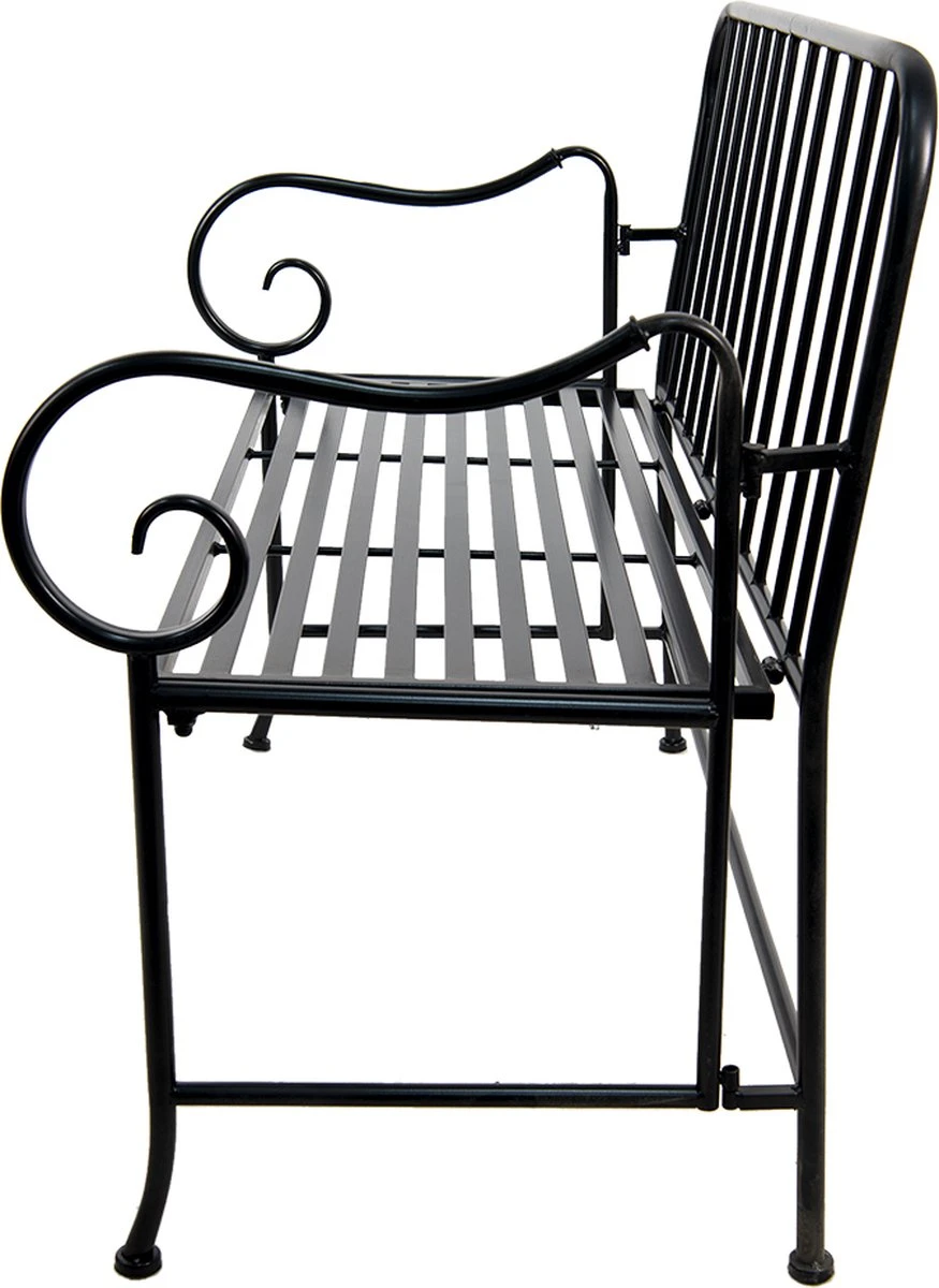 Banc De Jardin Clayre & Eef 104*57*83 Cm Banc En Fer Zwart Banc D'extérieur Mobilier De Jardin De Jardin 3 Banc De Jardin Clayre & Eef 104*57*83 Cm Banc En Fer Zwart Banc D'extérieur Mobilier De Jardin De Jardin – Image 3