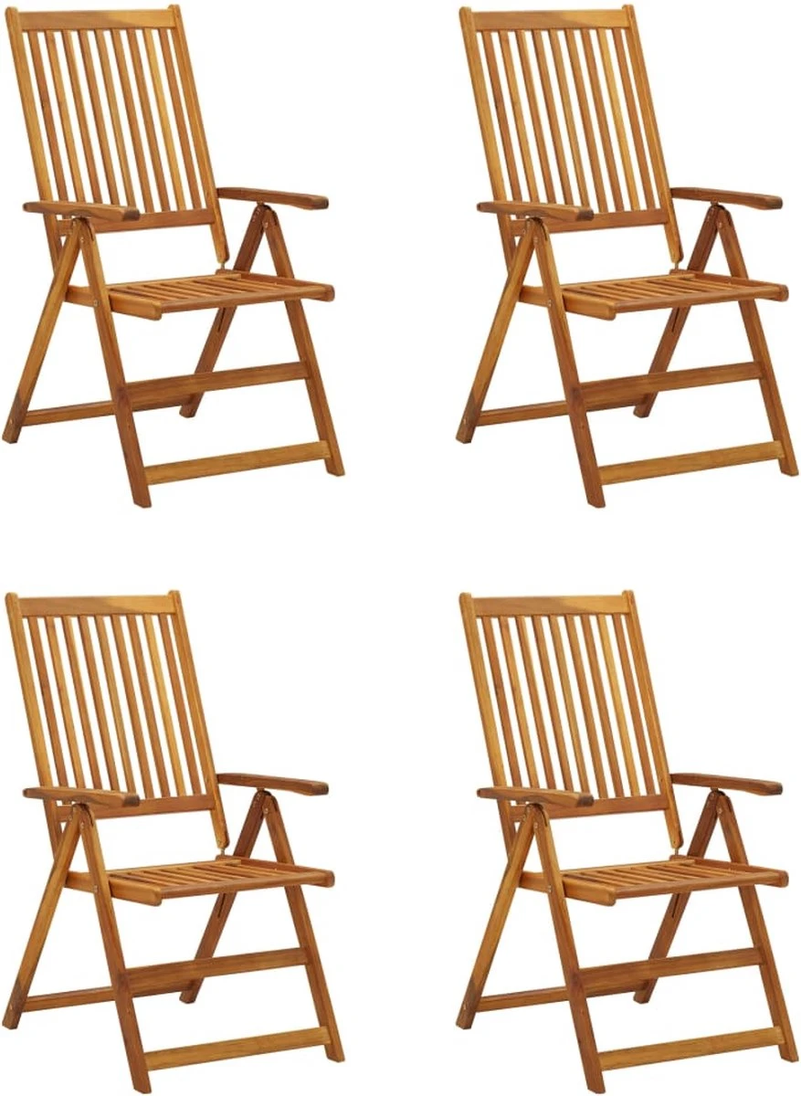 VidaXL Chaises De Jardin De Jardin 4 Pièces Réglables Avec Coussins En VidaXL Massif 3 VidaXL Chaises De Jardin De Jardin 4 Pièces Réglables Avec Coussins En VidaXL Massif – Image 3