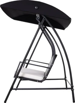 Outsunny Hollywood Balançoire Balançoire En Polyrotin Balançoire De Jardin 3 Places Avec Toit Noir 867-018 -Jardin Meubles Magasin 880x1200
