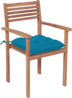 Prolenta Premium - Chaises De Jardin De Jardin 4 Pcs Avec Coussins Bleu Clair En Teck Massif -Jardin Meubles Magasin 883x1200 8