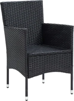 La Dolce Vita - Salon De Jardin 5 Pièces - Salon De Terrasse - Salon De Jardin Avec Chaises Et Table - Salon De Plein Air Poly Rotin Et Verre Noir -Jardin Meubles Magasin 885x1200 2