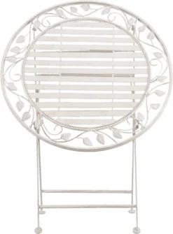 Set De Bistro Table Bistrot Chaise Bistrot (3 Pièces) Ø 70*77 Cm / 40*52*93 Cm (2) Feuilles De Fer Wit Ensemble Balcon Ensemble Jardin Ensemble Terrasse -Jardin Meubles Magasin 885x1200 3