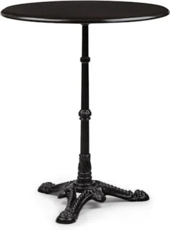 Table Bistro Blumfeldt Patras - Table De Jardin 60 X 71 Cm (ØxH) - Plateau En Marbre - Base En Fonte - Pour L'intérieur Et L'extérieur - Résistant Aux Intempéries - Design Art Nouveau