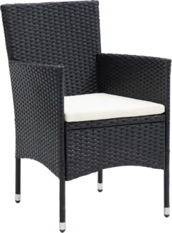 La Dolce Vita - Salon De Jardin 5 Pièces - Salon De Terrasse - Salon De Jardin Avec Chaises Et Table - Salon De Plein Air Poly Rotin Et Verre Noir -Jardin Meubles Magasin 886x1200 3