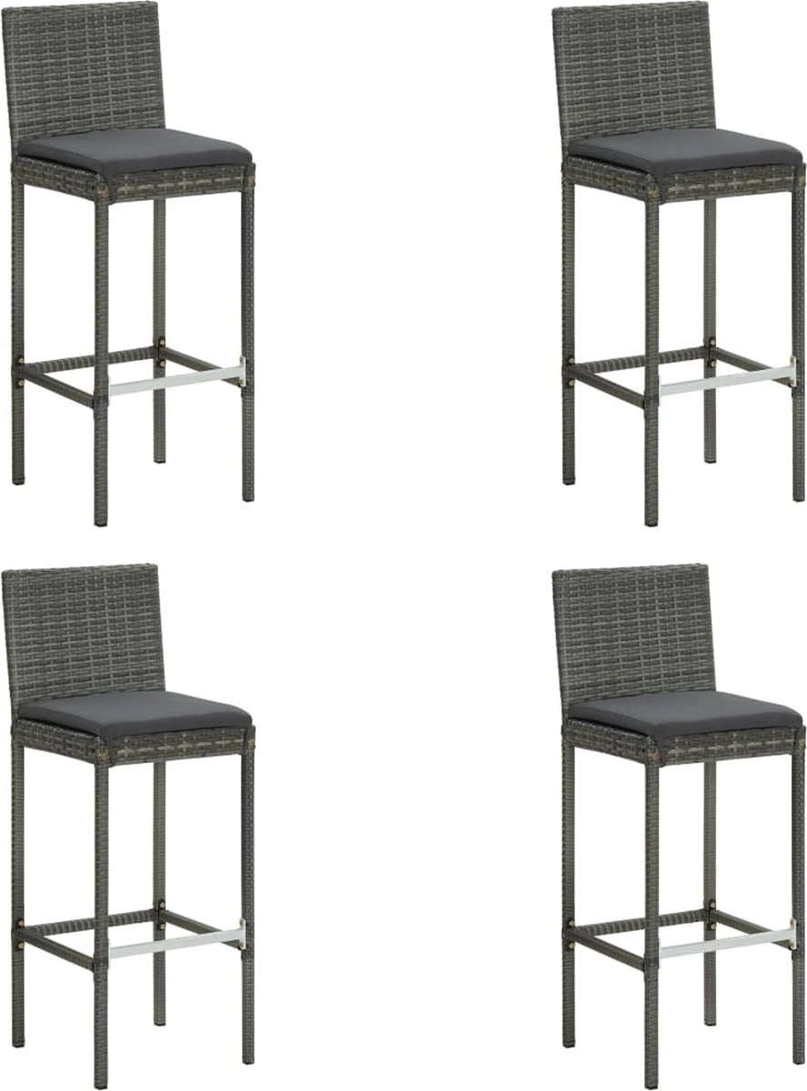 Ensemble De Bar De Jardin Premium - Ensemble De Bar De Jardin 5 Pièces Avec Coussins Gris 9 Ensemble De Bar De Jardin Premium - Ensemble De Bar De Jardin 5 Pièces Avec Coussins Gris – Image 9