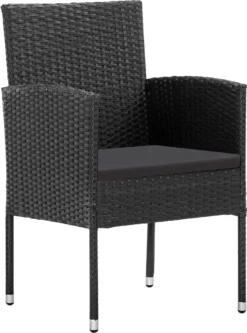 La Dolce Vita - Salon De Jardin 3 Pièces - Salon De Terrasse - Salon De Jardin Avec Chaises Et Table - Salon De Plein Air Polyrotin Noir -Jardin Meubles Magasin 890x1200 3