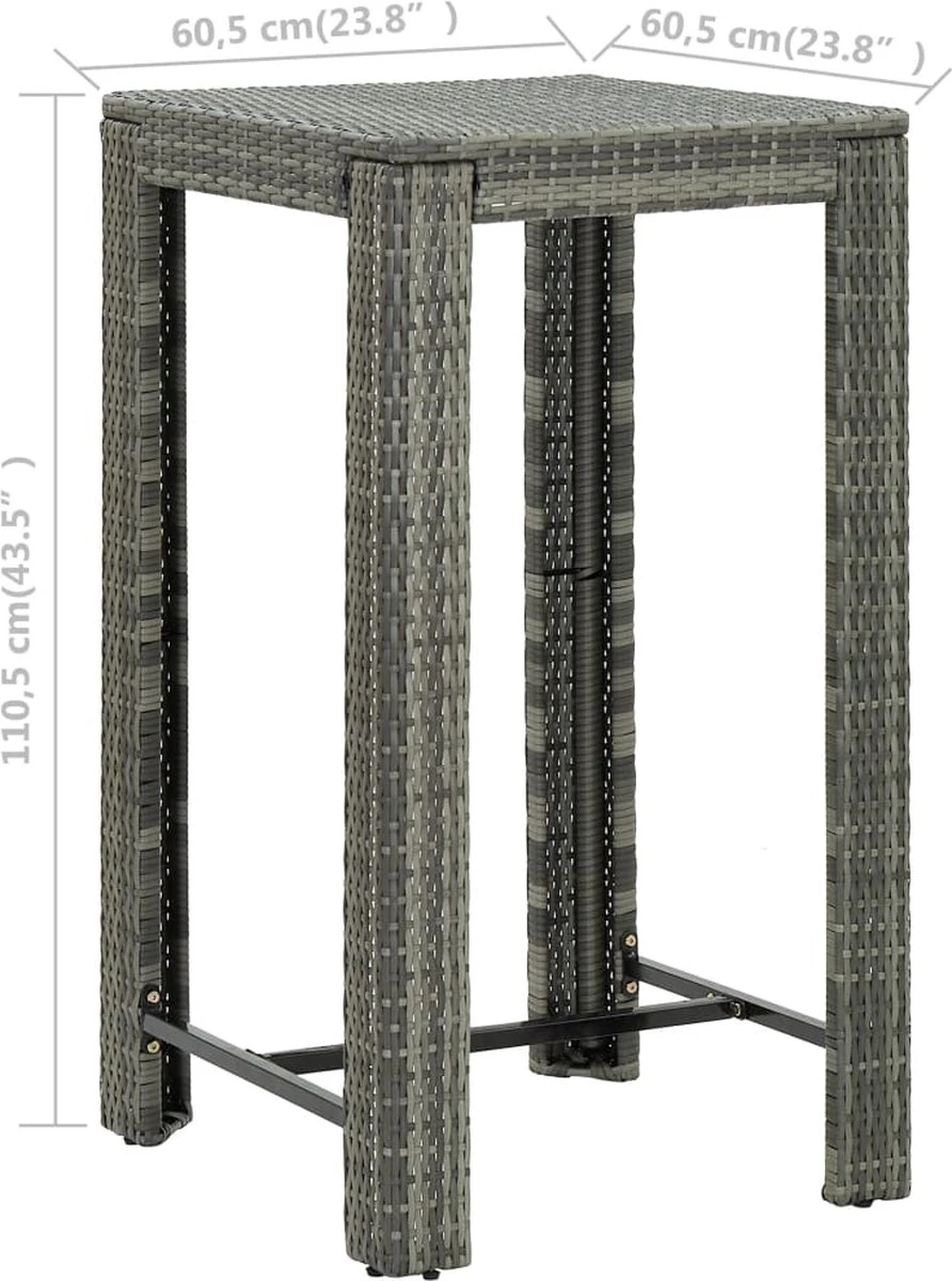 Ensemble De Bar De Jardin Premium - Bar De Jardin 3 Pièces Avec Coussins Poly Rotin Gris 6 Ensemble De Bar De Jardin Premium - Bar De Jardin 3 Pièces Avec Coussins Poly Rotin Gris – Image 6