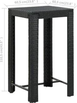 Prolenta Premium - Table De Bar De Jardin 60,5x60,5x110,5 Cm Poly Rotin Noir - Table - Table De Jardin - Tables De Tables De Jardin -Jardin Meubles Magasin 893x1200 1