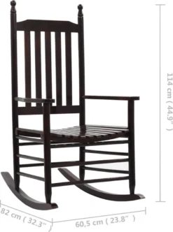 Prolenta Premium - Chaise à Bascule - Chaise à Bascule Avec Assise Incurvée Bois De Peuplier Marron - Marron - Balançoire -Jardin Meubles Magasin 894x1200