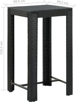 Ensemble De Bar De Jardin Premium - Ensemble De Bar De Jardin 3 Pièces Avec Coussins Poly Rotin Noir -Jardin Meubles Magasin 896x1200