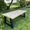 Table De Jardin / Table à Manger Industrielle Douglas 260cm Avec Cadre En A Noir Mat Pour L'intérieur Et L'extérieur