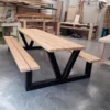 Table De Pique-nique Douglas | Structure Zwart | 200 Cm | Cadre En V | Table De Pique-nique Robuste