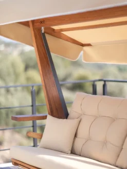 Aida Sia 2400 - Balançoire - 228cm - Beige/Camel - Extensible - Huile De Montage Et D'entretien Incluse - Housse De Protection Offerte -Jardin Meubles Magasin 900x1200 4