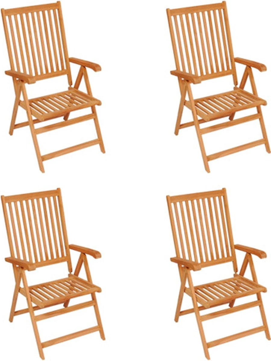 VidaXL Chaises De Jardin De Jardin 4 Pièces Avec Coussins à VidaXL Gris Teck Massif 9 VidaXL Chaises De Jardin De Jardin 4 Pièces Avec Coussins à VidaXL Gris Teck Massif – Image 9